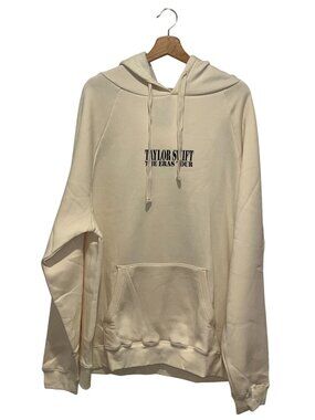 Taylor Swift The Eras Tour Cream Graphics Causal Pullover Hoodie Women's Size XL
